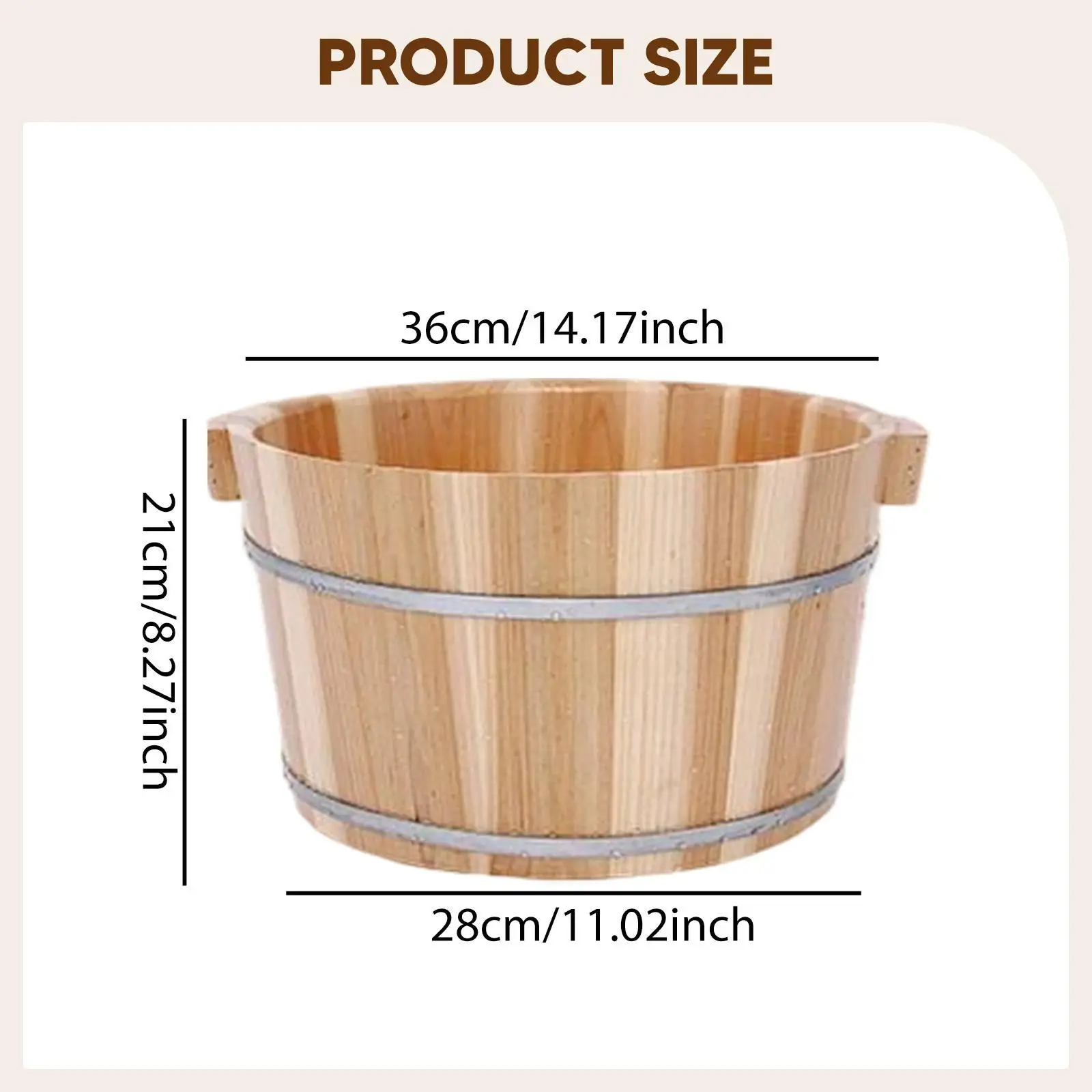 Fußbadebecken aus Holz, robuste Fußbadwanne für Haushalt, Sauna, Damen und Herren