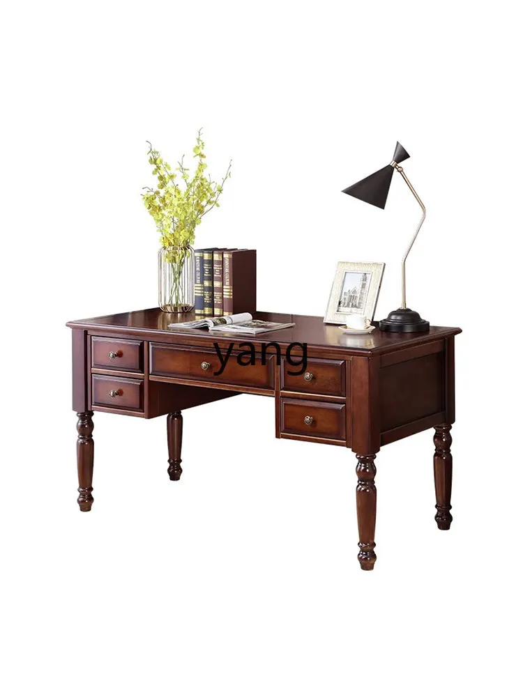 

LMM solid wood chair combination study room old bookshelf integrated table computer desk