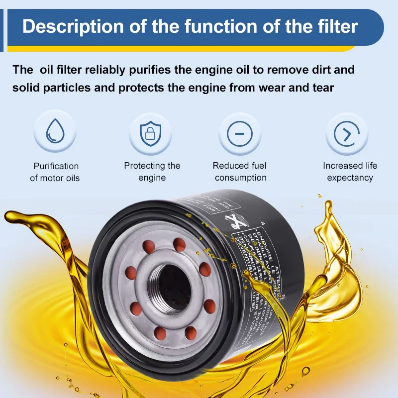 Air Filter 17210-MCA-003 Oil Filter Kit for Honda GL1800 F6C Gold Wing 2014-2016 GL1800 P Gold Wing Premium Audio SC47 2006-07 image 6