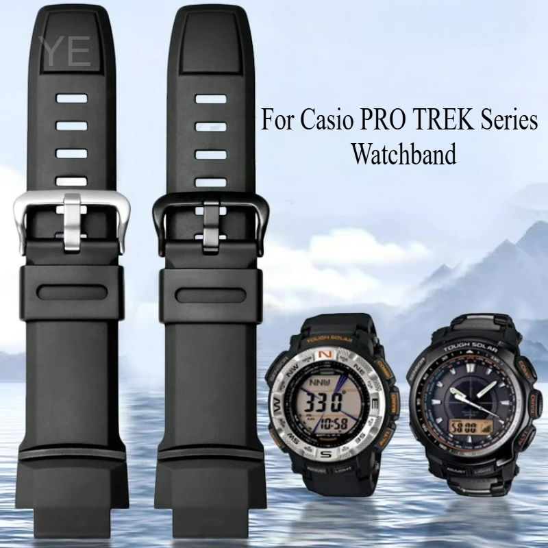 Accessori per orologi Cinturino in silicone di alta qualità nero per Casio PRO TREK Series PRG-500/260/550/510/280/250 Cinturino elastico
