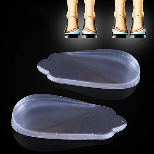 Silicone Gel Forefoot Orthotic Arch Support Massaging Insoles Insert Cushion SS Transparent O-shaped back pad  leg correction