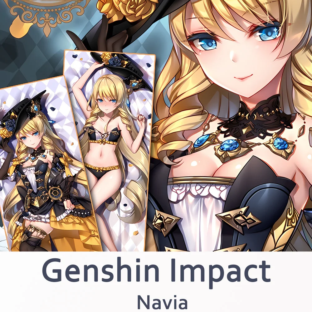 

Genshin Impact Navia Dakimakura 2WAY Hing Body Case Anime Game Pillow Cushion Cover Xmas Gifts