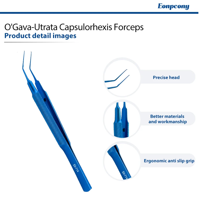 O’Gava-Utrata Capsulorhexis Forceps Titanium Alloy Ophthalmic Forceps For Cataract Eye Microsurgery Reusable Surgical Instrument
