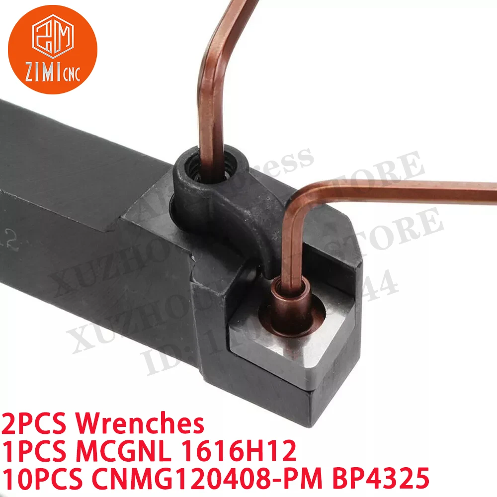 1 قطعة MCGNL 1616H12 16 مم كربيد مخرطة حامل أداة تحويل + 10 قطع CNMG120408-PM إدخالات كربيد أداة قطع ميكانيكية معدنية CNC