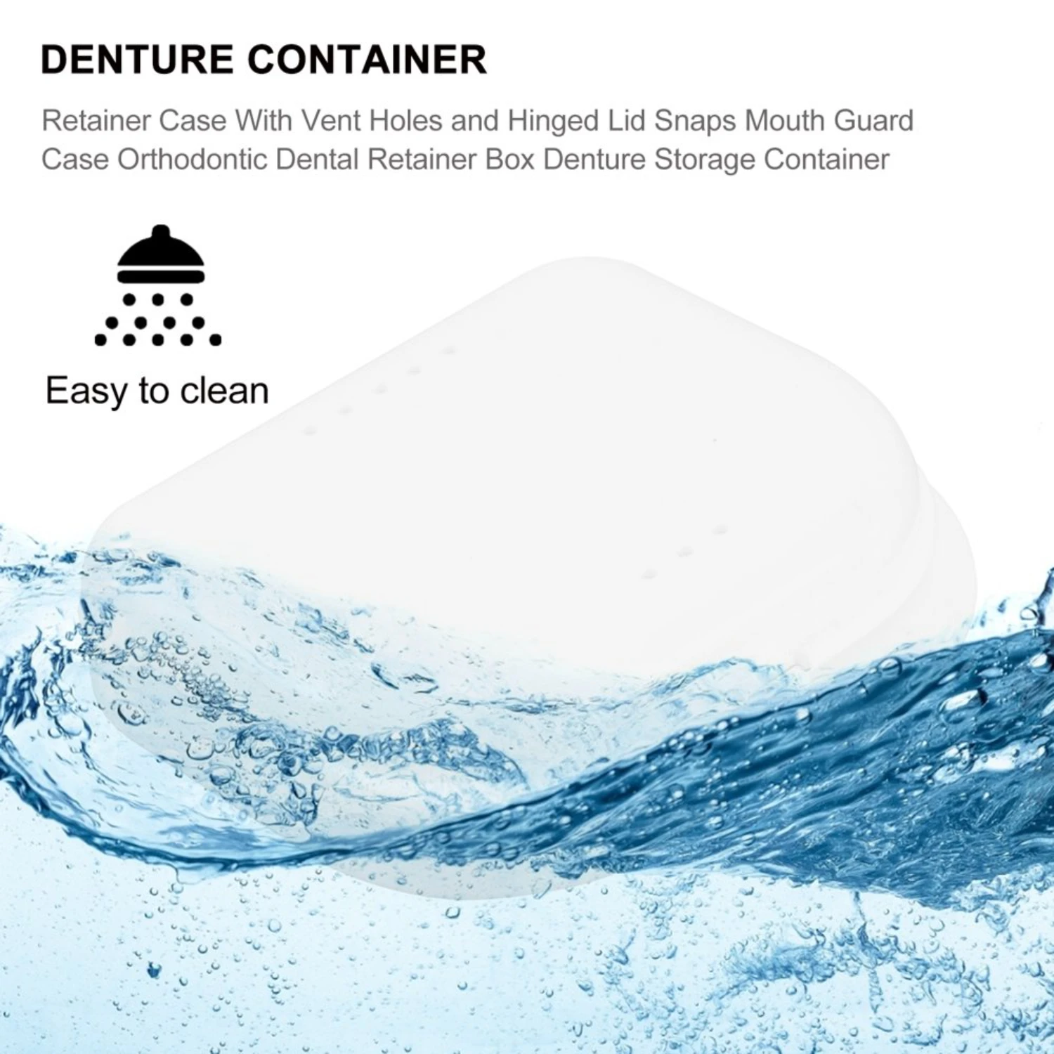 Denture Bath Case with Basket Holder for Travel and Cleaning