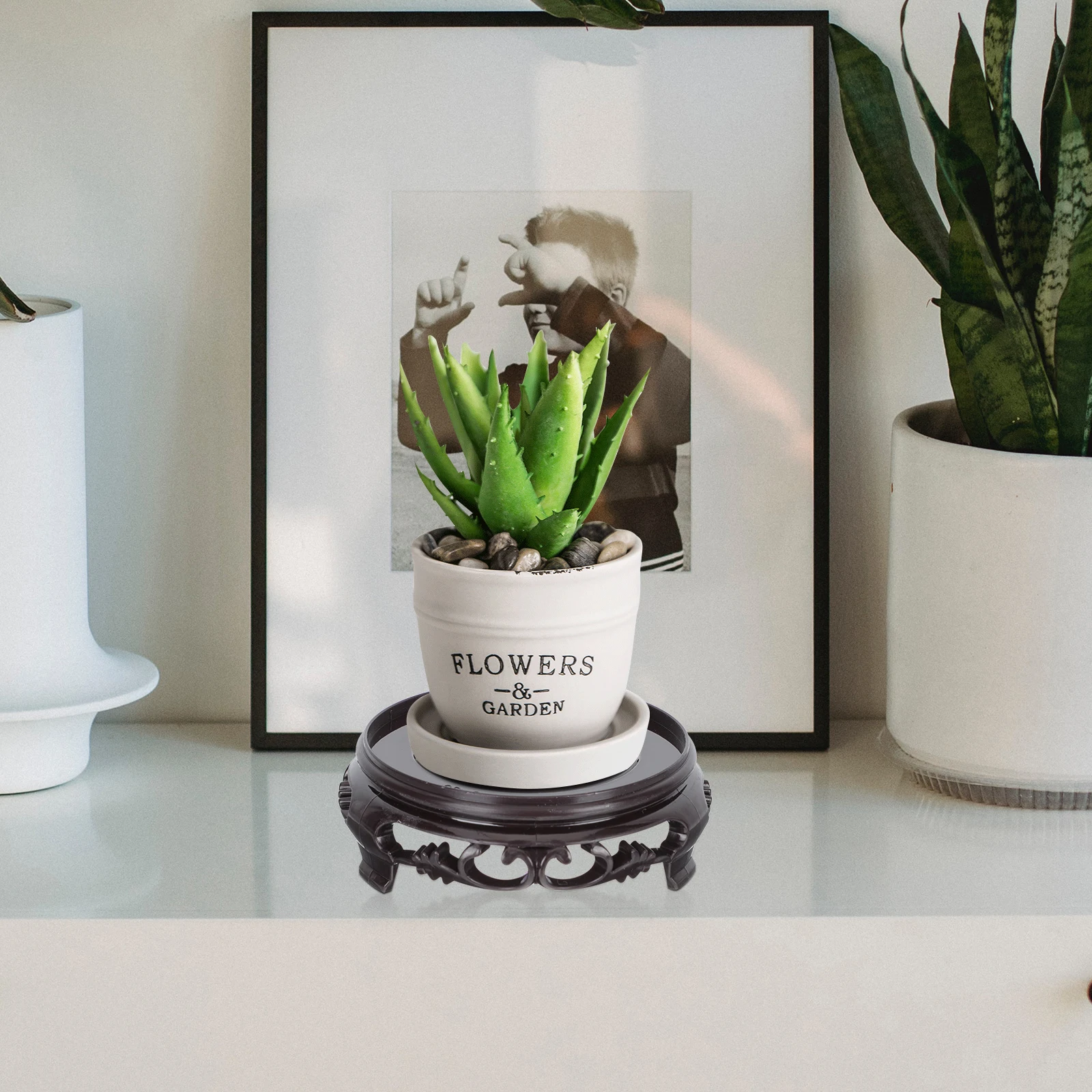 

5pcs Flowerpot Base Raised Display Stand Decorative Statue Stand Indoor Plant Pot Holder Lightweight Portable Reusable Plastic