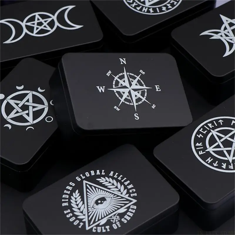 

M5TC Metal Card Holder Box Game Card Container Divination Storage Case for Fortune Telling, Witches Decoration