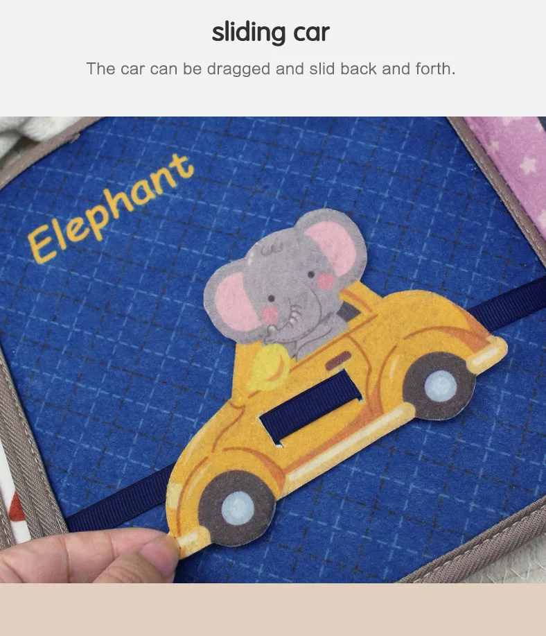 Montessori Beschäftigt Buch Baby Frühe Bildung Puzzle Spielzeug Tier Kognitive Stoff Wiederholte Paste Ruhiges Aktivitätsbuch mit Lebensfähigkeiten – Detail 8