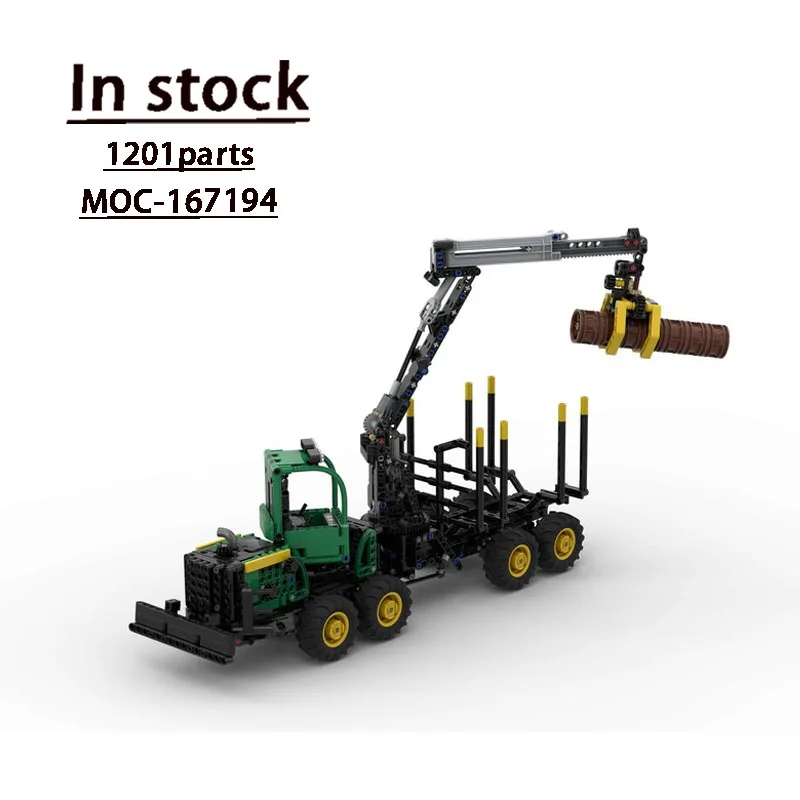 MOC-167194 camión de transporte de carga de madera clásico juguete modelo 1201 piezas MOC creativo niños cumpleaños juguete de bloques de construcción regalo