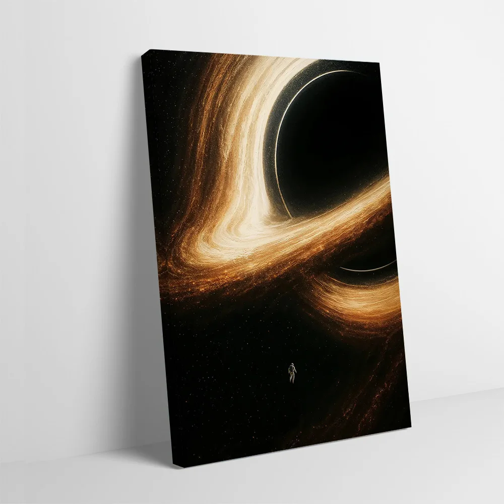 Interstellar Astronaut Facing Black Hole Poster Customizable Printed Canvas Painting for Pictures Wall Art Decorative Paintings