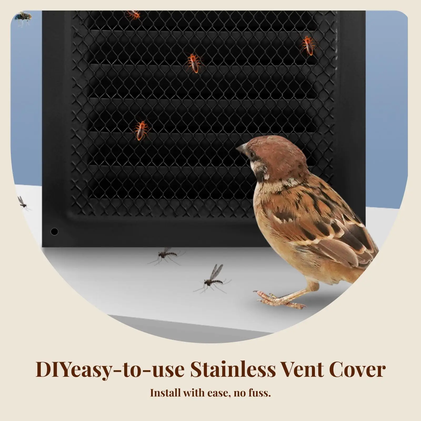 Stainless Steel Ventilation Grille Cover Air Vent Louver for Wall or Ceiling Bathroom Kitchen Home Office Use