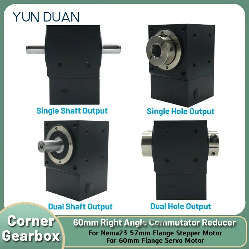 Right Angle Gearbox Commutator Reducer Reverse Gearbox Corner Reducer Nema23 Motor Reducer Gearbox for Nema 23 57/60 Motor