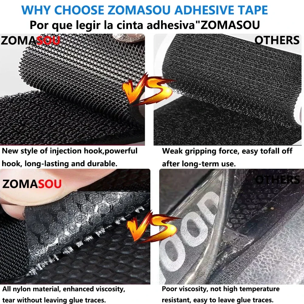 1-80Pair Extra Strong Self Adhesive Fastener Tape Carpet Fixing Sticker Double Side Hook-and-loop Fastener Auto Adhesive tape