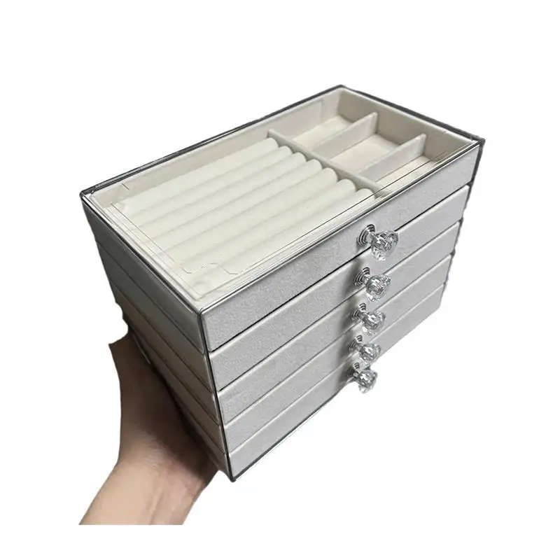 Elegant Multi-Layer Anti-Oxidation Jewelry Storage Box for Necklaces Earrings Precise Handmade Craftsmanship Jewelry Case