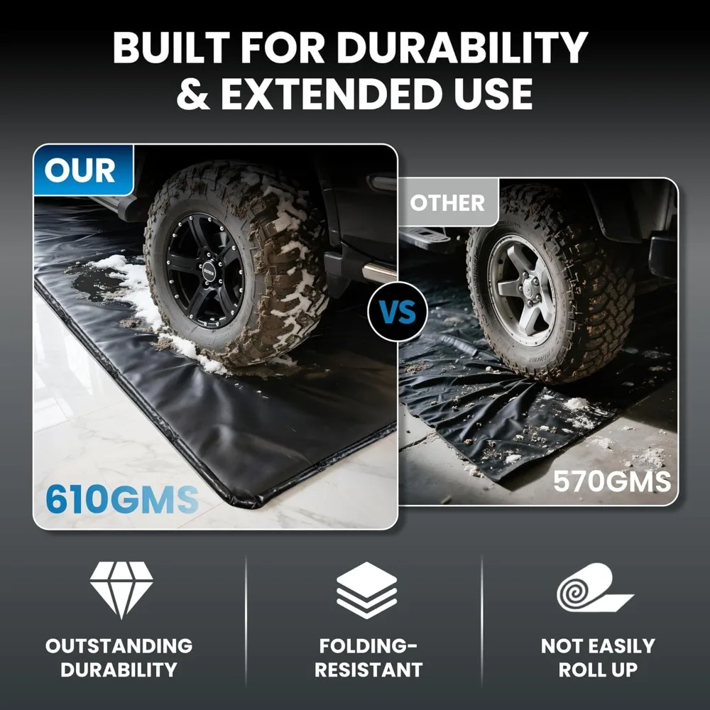 Robuste 7'9x16' PVC-Garagenbodenmatte, wasserdichter Schutz für Autos, SUVs, LKWs und Garagenparken