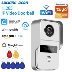 Tuya-timbre inteligente 1080P con cámara WiFi, inalámbrico, IR, vídeo HD, timbre de puerta, intercomunicador de teléfono con RJ45 a POE, módulo de desbloqueo de bloqueo opcional