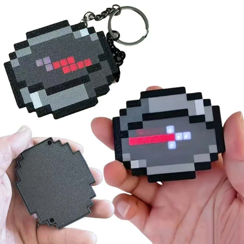 

Minecrafts Compass Keychain Anime Creativity Luminous Car Key Ring Rechargeable Backpack Pendant Cartoon MC Game Periphery Toys