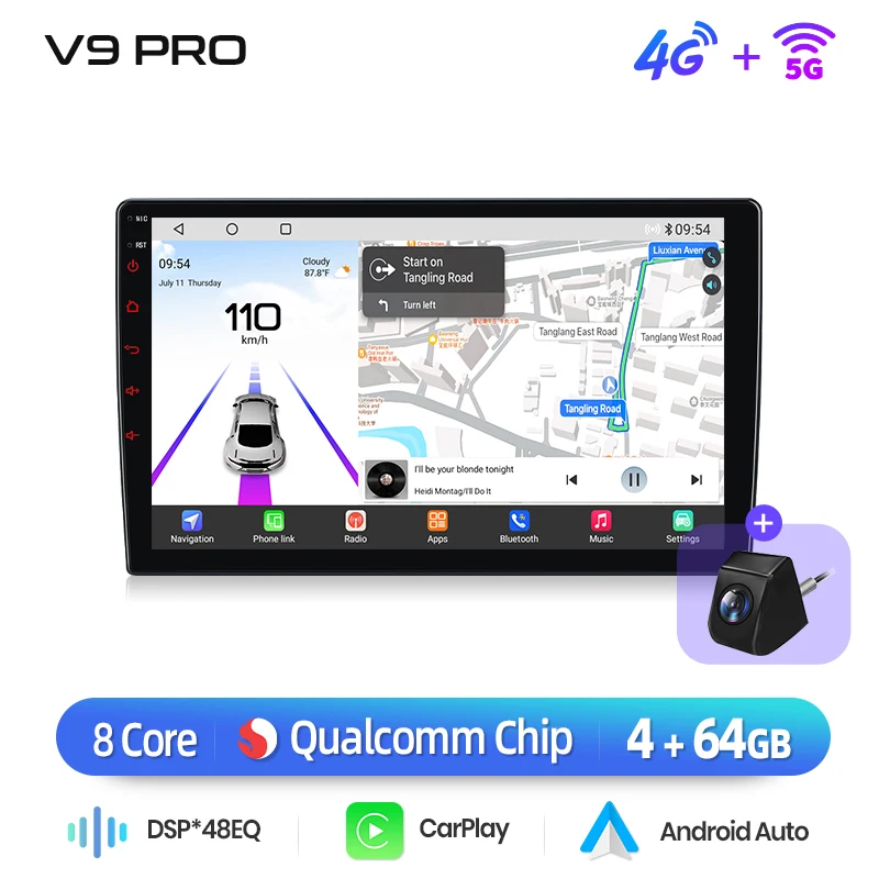 Junsun Android Auto autoradio voor Toyota Aygo Peugeot 108 Citroen C1 2014~2021 Multimedia draadloze CarPlay SWC GPS Navi 360 graden camera