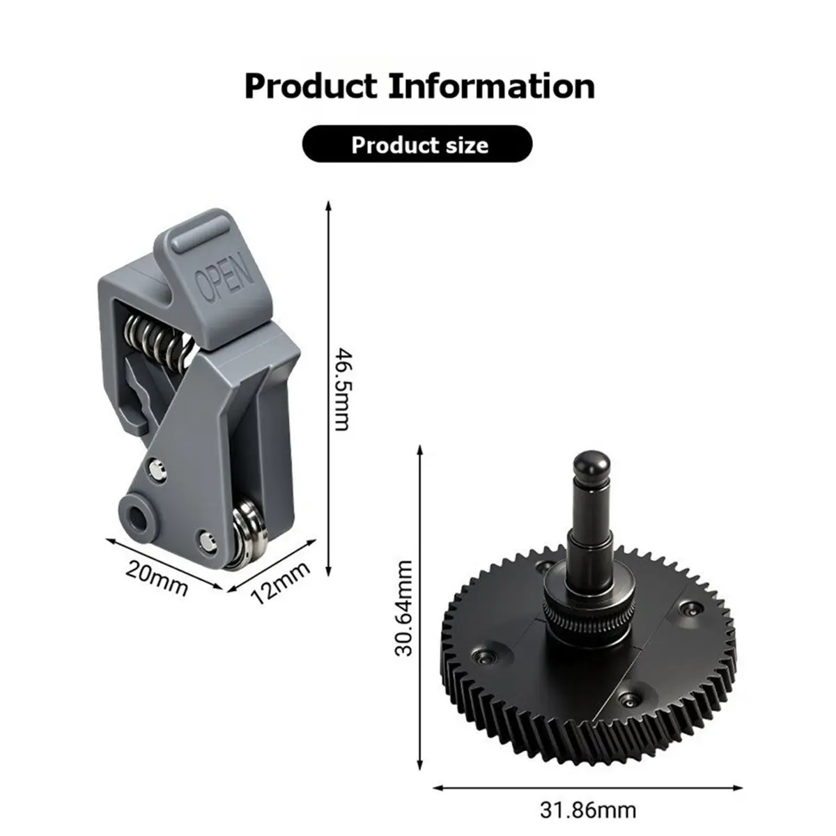 Extruder Gear Kit Low Friction Extrusion Gear Assembly Replacement Parts for Sparkx I7 3D Printer Extruder Accessories