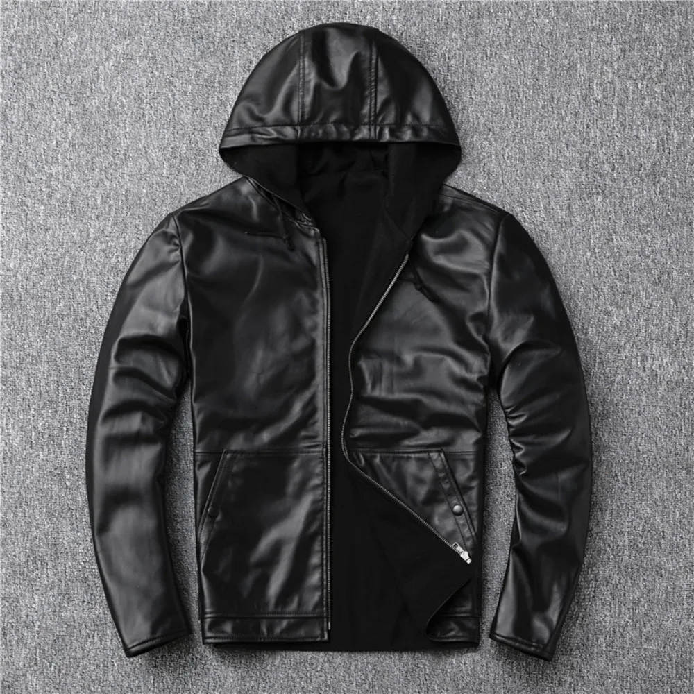 

shipping.plus Free size mens thicker cotton genuine coat,winter warm outdoor leather jacket.sheepskin clothes.quality