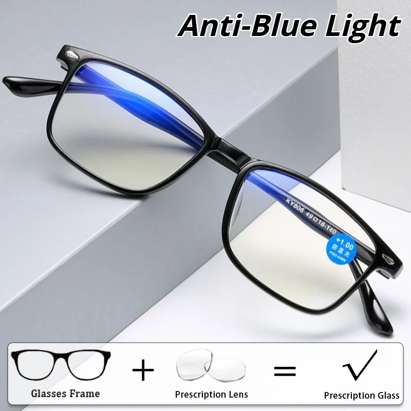 

Ultra-Lightweight Square-Frame Anti-Blue Light Prescription Glasses Business-Grade High Definition Comfort Customized Eyewear