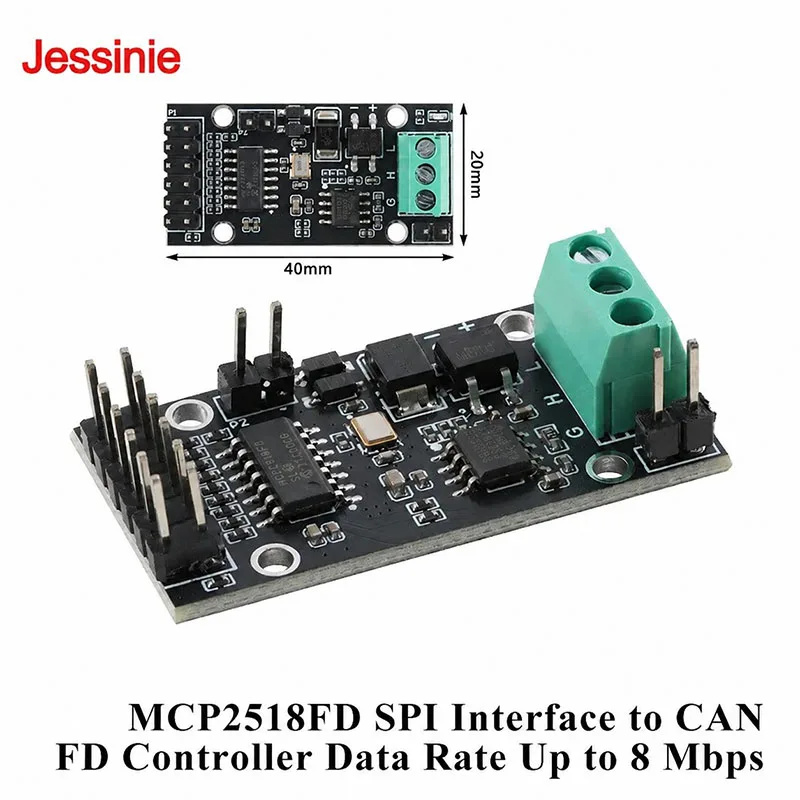 2pcs/1pc MCP2518FD SPI Interface to CANFD Module MCP2518 CAN FD Controller Module Board with Data Rate Up to 8Mbps