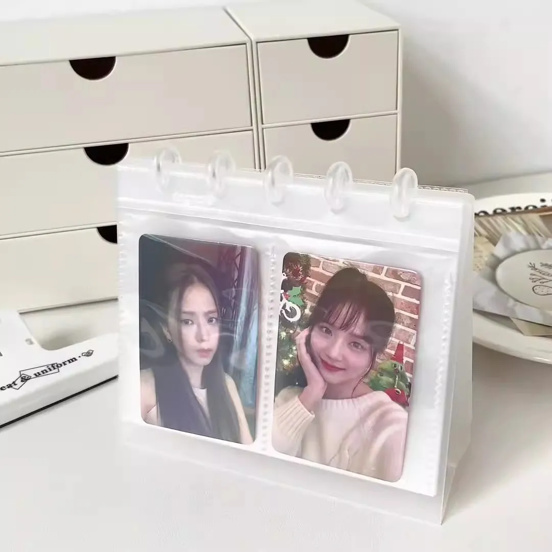 Desktop Photo Album for Photographs Kpop Photocard Binder Collect Book Photocard Support Card Display Stand Desktop Ornament