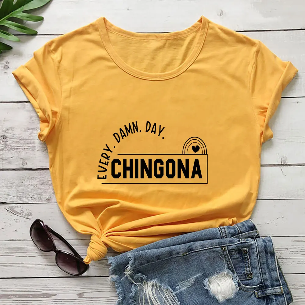 Chingona Mexican Latina Power Tee New Arrival Spanish Shirt 100%Cotton Women Tshirt Woman Funny Summer Casual Short Sleeve Top