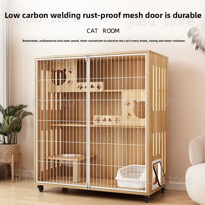 

Home Use Cat Cage Large Space Cat Villa Integrated Litter Box Indoor Cat Cabinet House