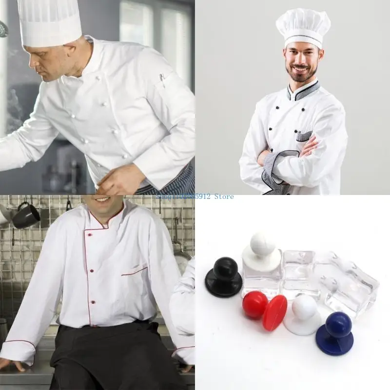 N7YE 100pcs Chefs Clothing Buttons NoSew Installation Chefs Uniform Ball Buttons For Restaurant And Hotel Chefs Uniforms