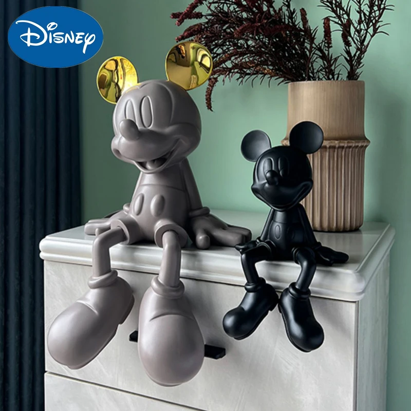 

Disney Large Mickey Mouse Figure Sitting Pose Resin Action Figurines Collection Model Statue Dolls Home Livingroom Decor Xmas To