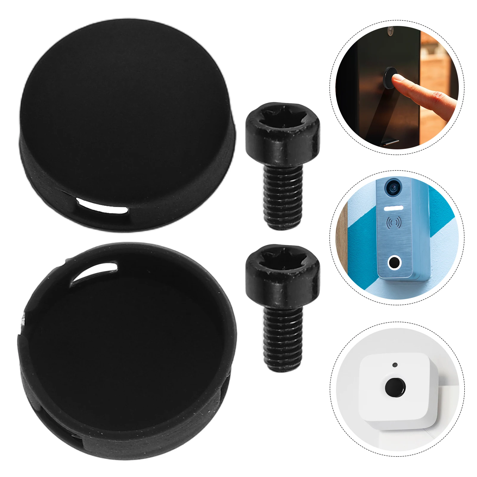 

1 Set Universal Doorbell Button Replacement Kit Sturdy Plastic Push Button Round Practical Parts Compatible With Various Brands