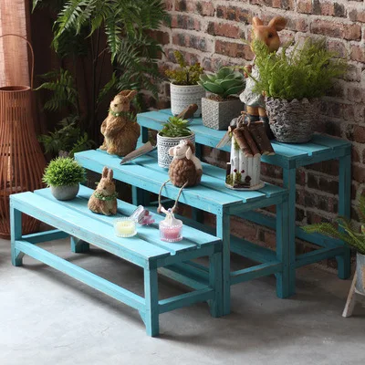 American floor-to-ceiling multi-layer ladder flower stand flower pot stand shelf indoor and outdoor balcony garden decoration