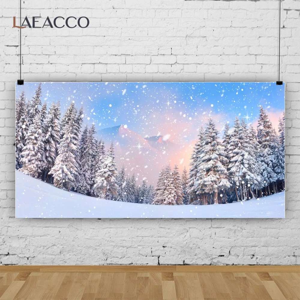 خلفية التصوير الفوتوغرافي للغابات الثلجية الشتوية ، تساقط الثلج ، الجبال الثلجية ، المناظر الطبيعية ، ديكور غرفة المعيشة ، خلفيات ضوئية