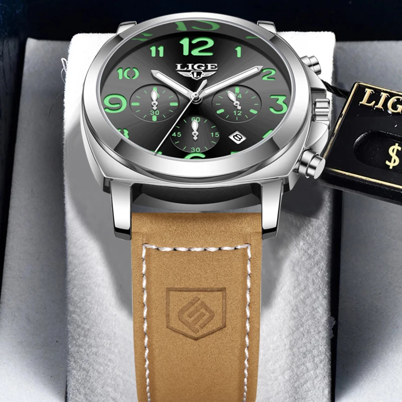 

LIGE 2025 модные мужские часы лучший бренд класса люкс мужские спортивные водонепроницаемые светящиеся хронограф кварцевые наручные часы Reloj Hombre