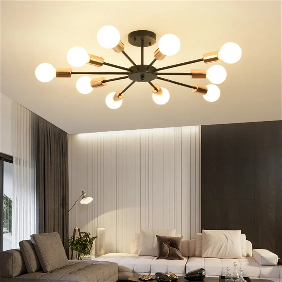 

Nordic Vintage Classic Chandelier Light E27 Loft Creative Ceiling lights for Living Dining Room Bedroom Kitchen Indoor Lighting