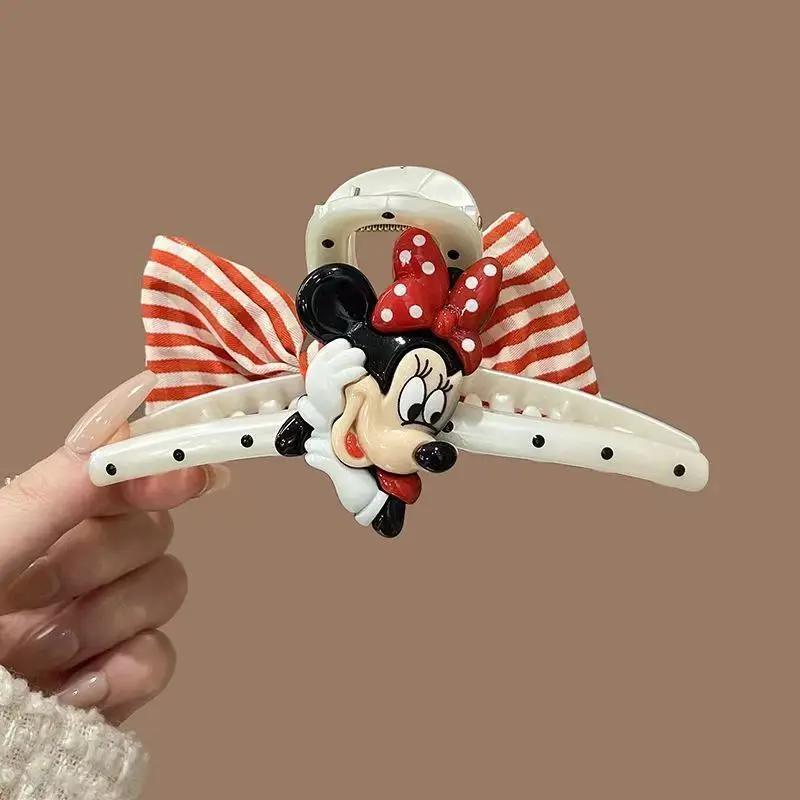 1 قطعة مشبك شعر الكرتون ديزني لطيف ميني دونالد داك نمط القرش كليب المألوف الدوبامين اللون مخطط المرأة إكسسوارات الشعر