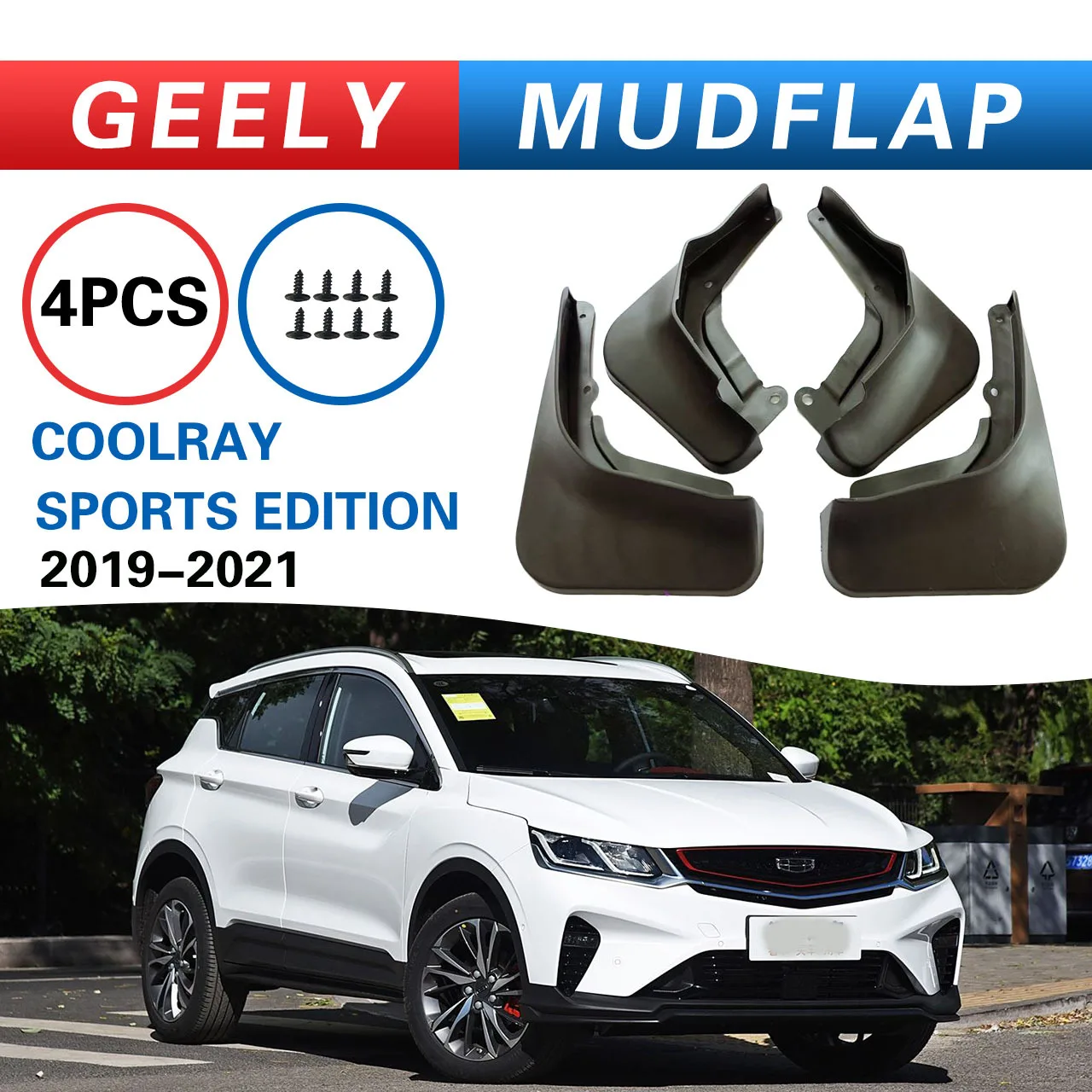 

Foe Geely Coolray sport 2019-2021 car mudguard, Splash proof mudguard, front and rear wheel fender