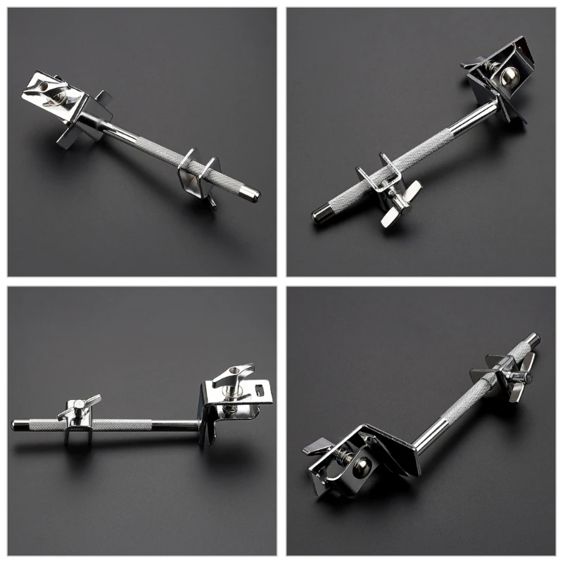 652D Cowbell Clamp, Drum Mounting Bracket Drummers Hoop Mounted Clamping Jaw Adjusted Height Rod Arm Standard Holder