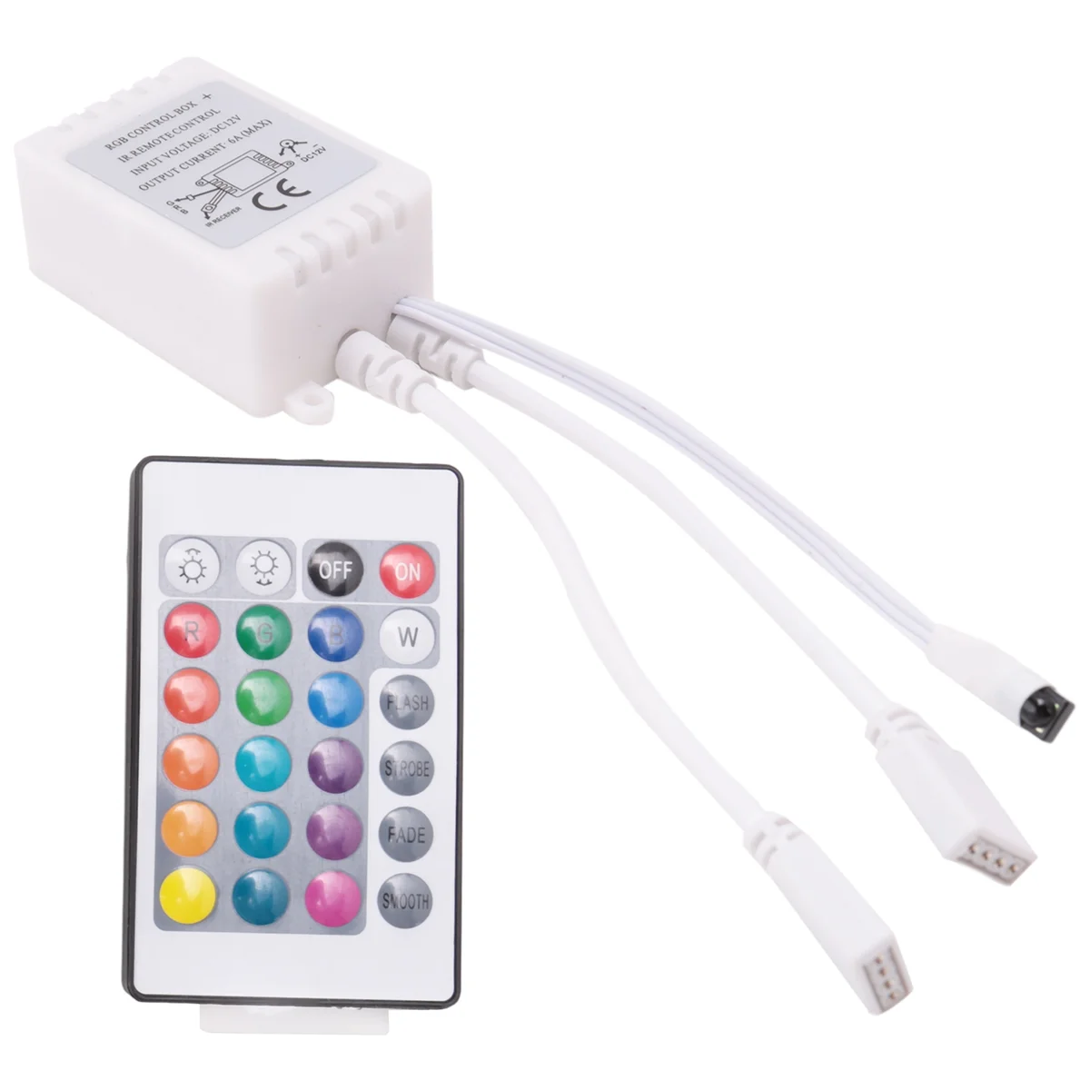 De nieuwe ledstripverlichtingcontroller, controller RGB ledstriplichtcontroller + infraroodafstandsbediening 24 toetsen