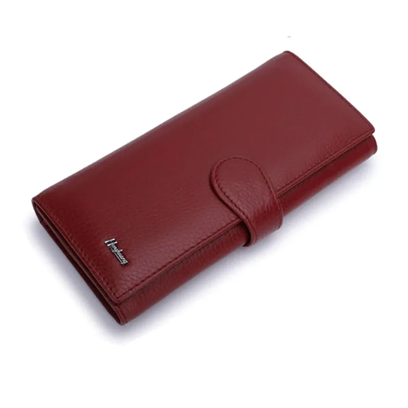 2026 New Genuine Leather Wallet Woman Card Holder Real Cow Leather Purse Long Cowhide Clutch Bag