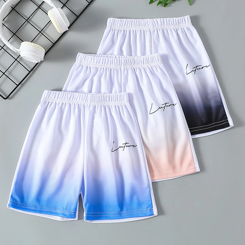 3/2 Piece Children's Summer Quick-drying Gradient Candy Color Suit Boy Leisure Sports Breathable Short-sleeved Girls Joker Short