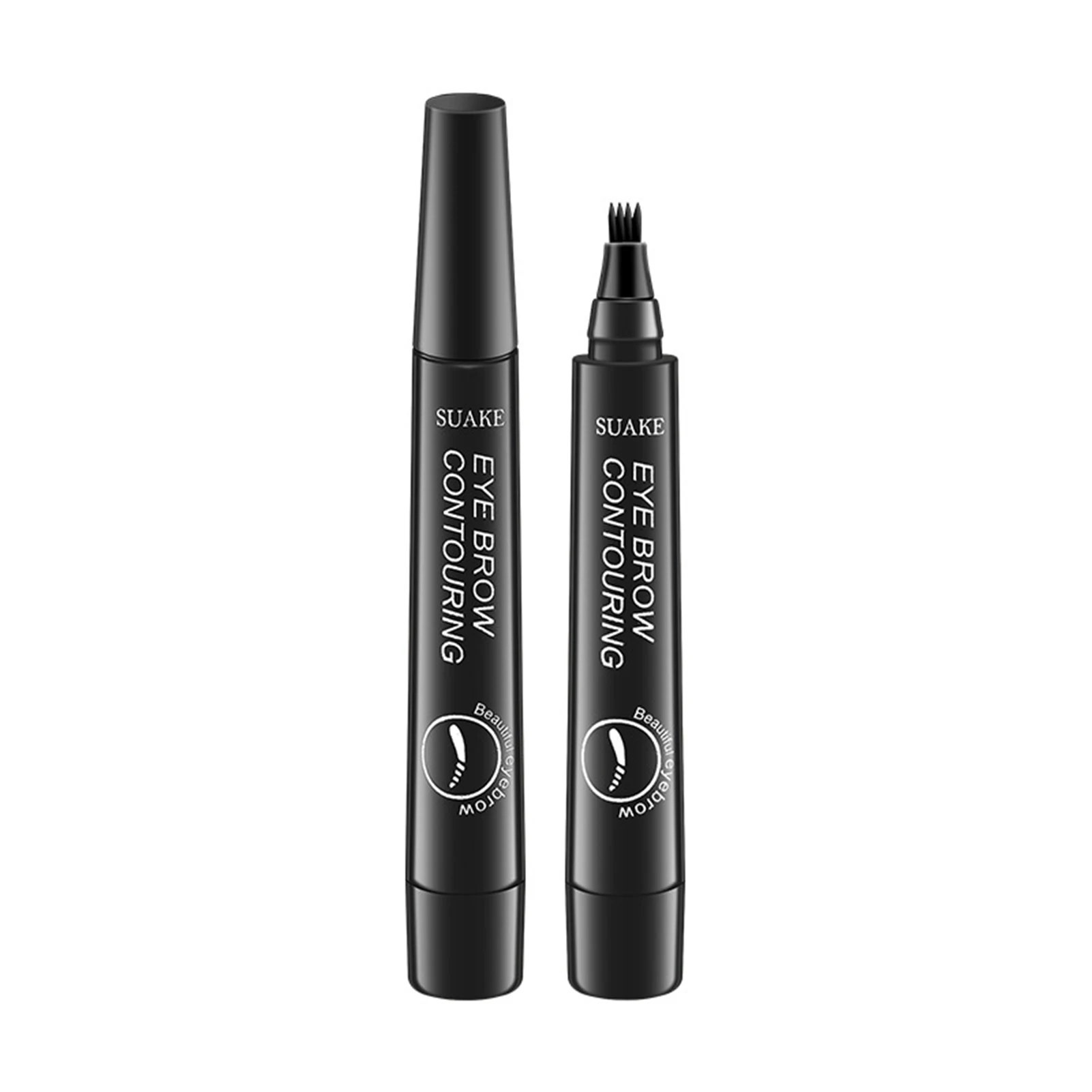 EyeblogugContourin Crée des sourcils d'apparence naturelle, stylo à sourcils à 4 points, rester sur toute la journée pour les femmes, 1.5g