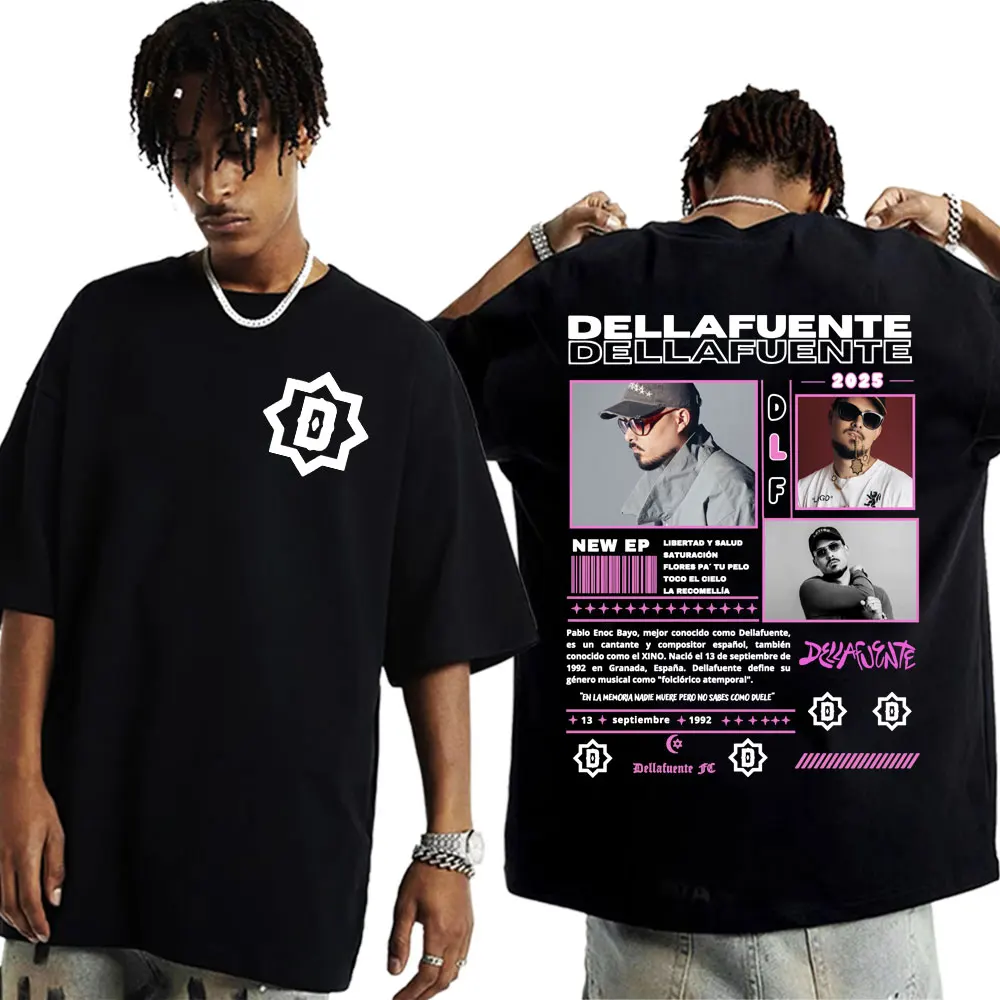 Rapper Dellafuente Tour Cover Graphic T Shirts Men's Clothing Harajuku Hip Hop Punk Oversized T Shirt Casual 100% Cotton T-shirt image 2