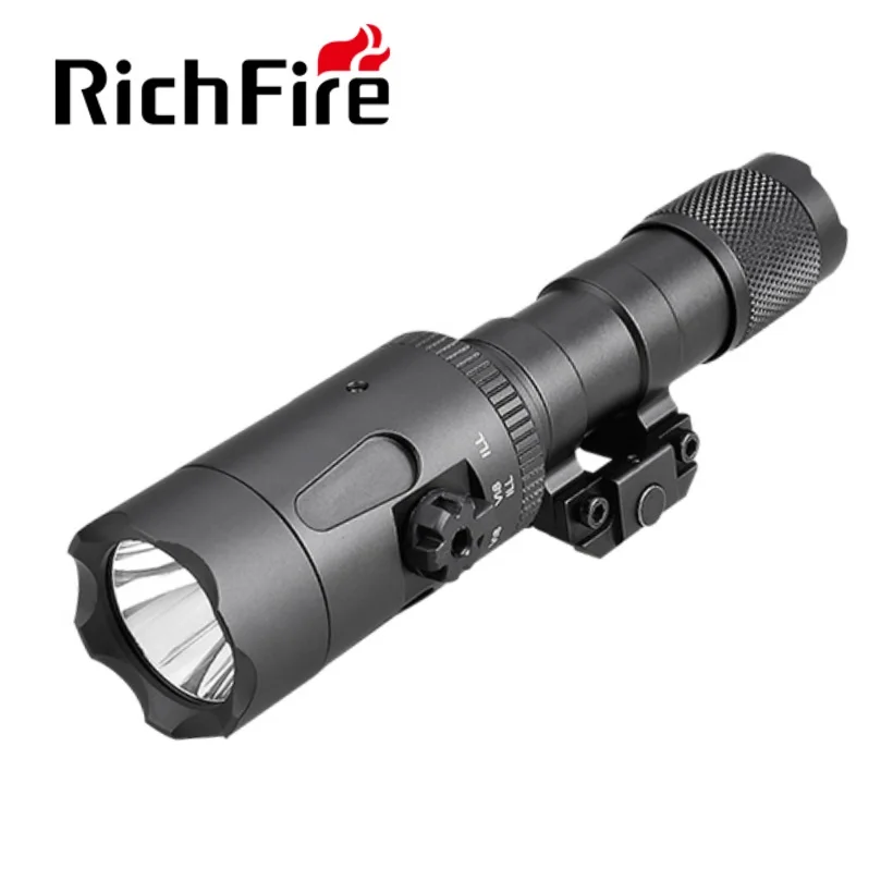 Richfire SFD-06 18650 torcia tattica 1000LM con luce d\'arma ricaricabile Laser a raggio verde per la caccia su rotaia Picatinny