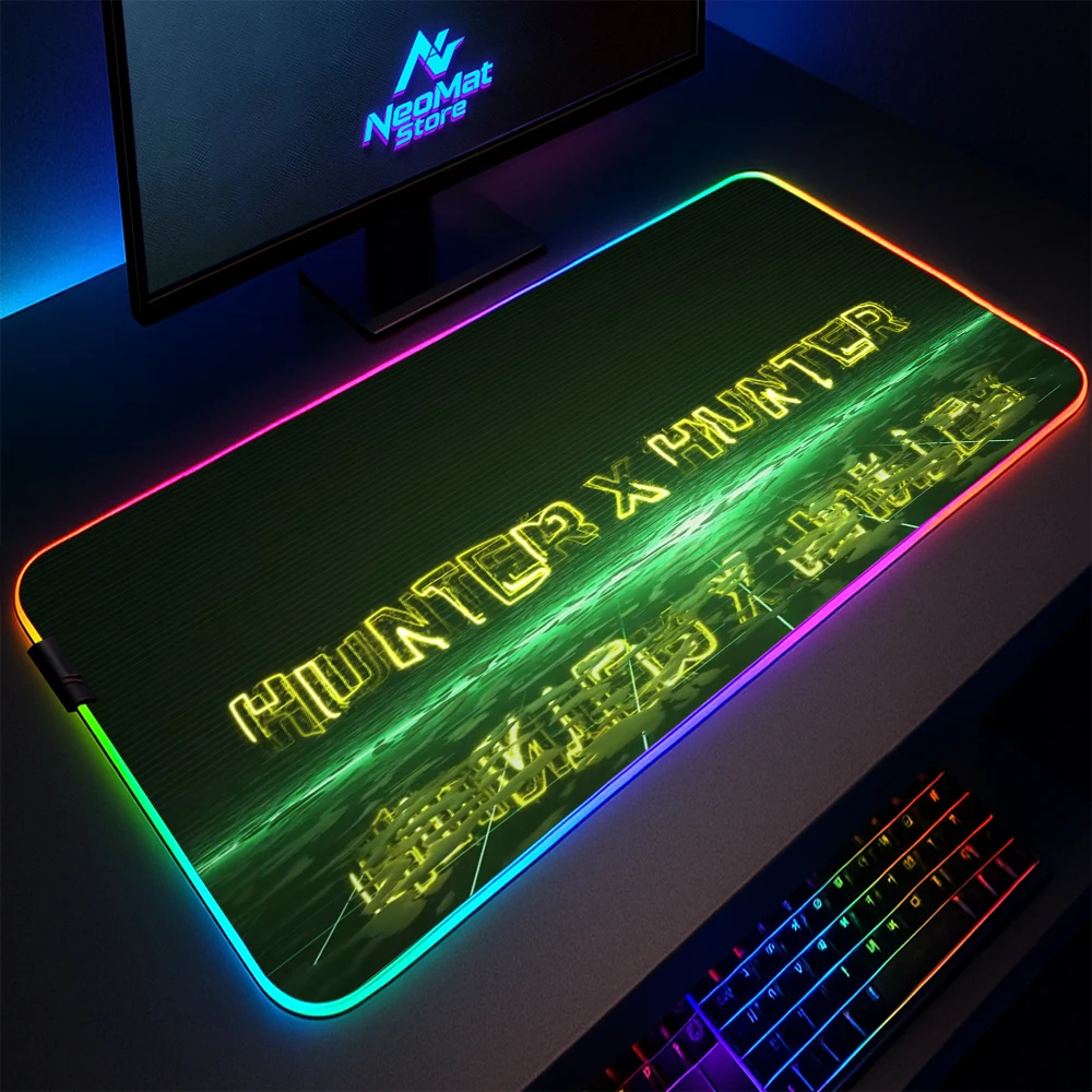 

Hunter Hunter Led Long Pad Rgb Large Mouse Pad with Backlight Giant Keyboard Mat Lights Anime Pc Accessory Mousepads 900x400