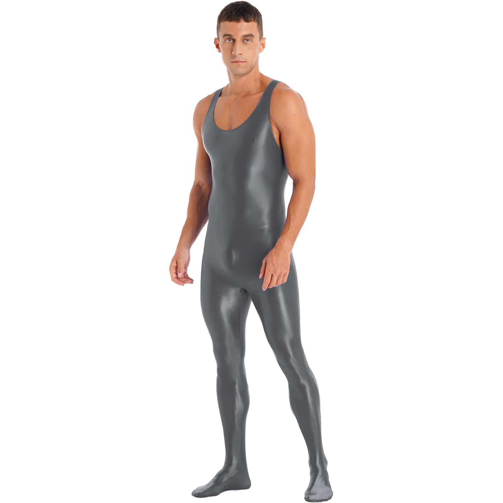 Strong Men Sport Muscle Exercise Jumpsuit Sleeveless Full Body Stretchy Slim Body-stocking for Gym Yoga Fitness Sport Costumes