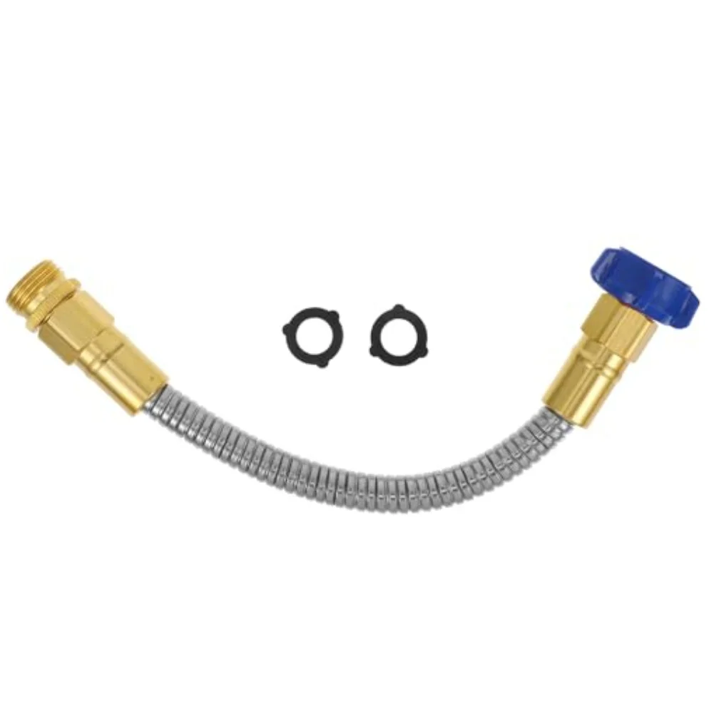 1/2/3FT 304 Stainless Steel Short Garden Hose Flexible Connecting Hoses Water Cleaning Hose Extension Hose For Car Washing