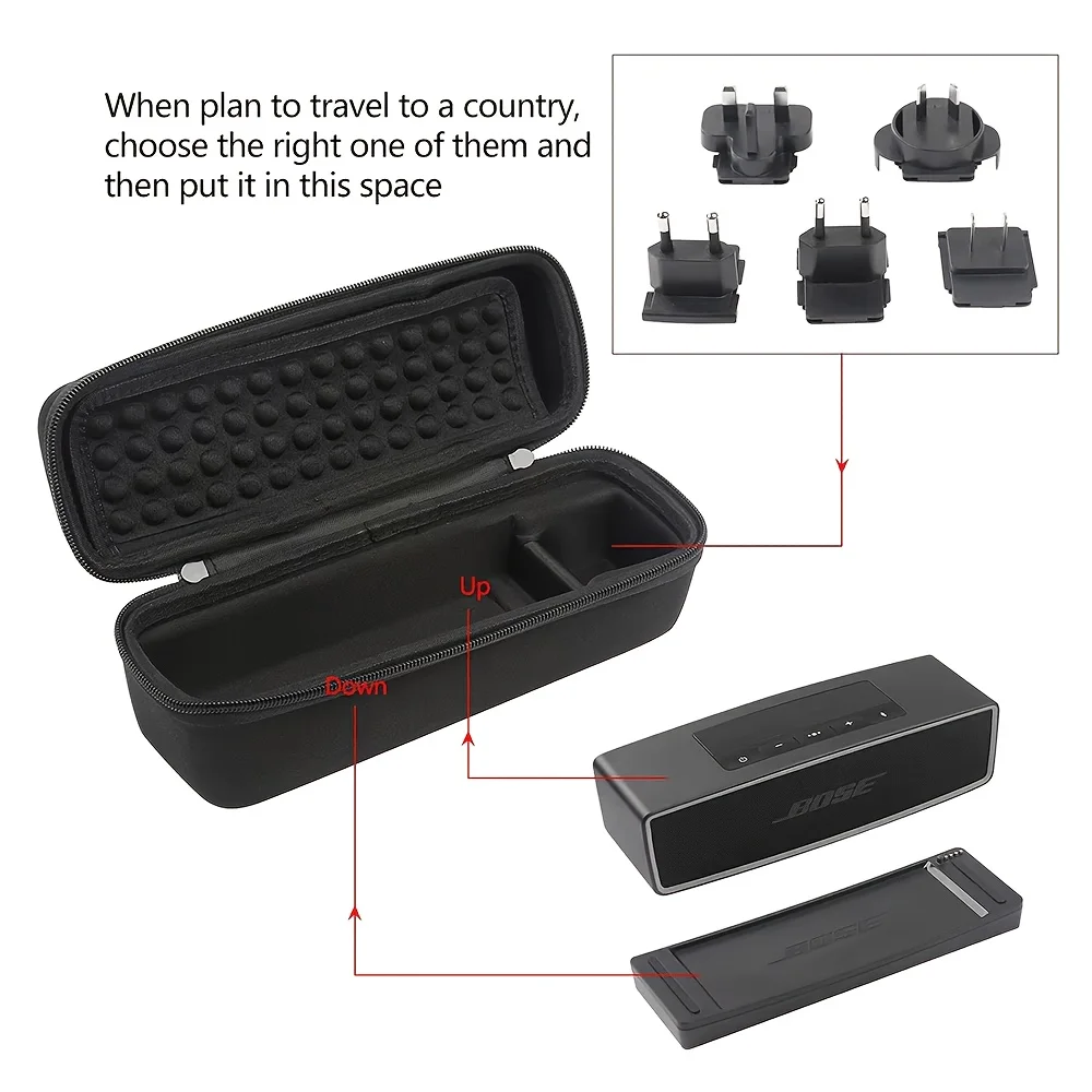 Bose SoundLink Mini 1 & Mini 2 Speaker Case, EVA Hard Shell Travel Carrying Case with Mesh Pocket, Shockproof Protective Storage