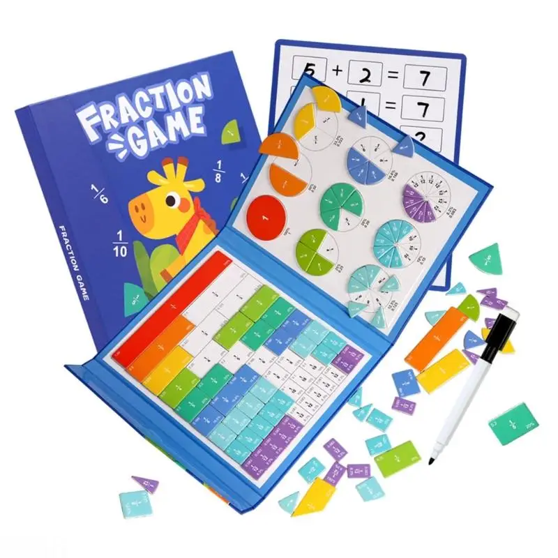 D08B Gạch phân số từ tính Vòng tròn và dải Trình diễn phân số Bộ công cụ giáo dục toán học cho giáo viên học sinh